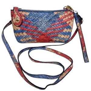 Woven Crossbody Bag Convertible Clutch Turn Lock Small Purse‎